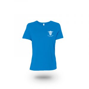 camiseta mujer wolf of odin azul frente