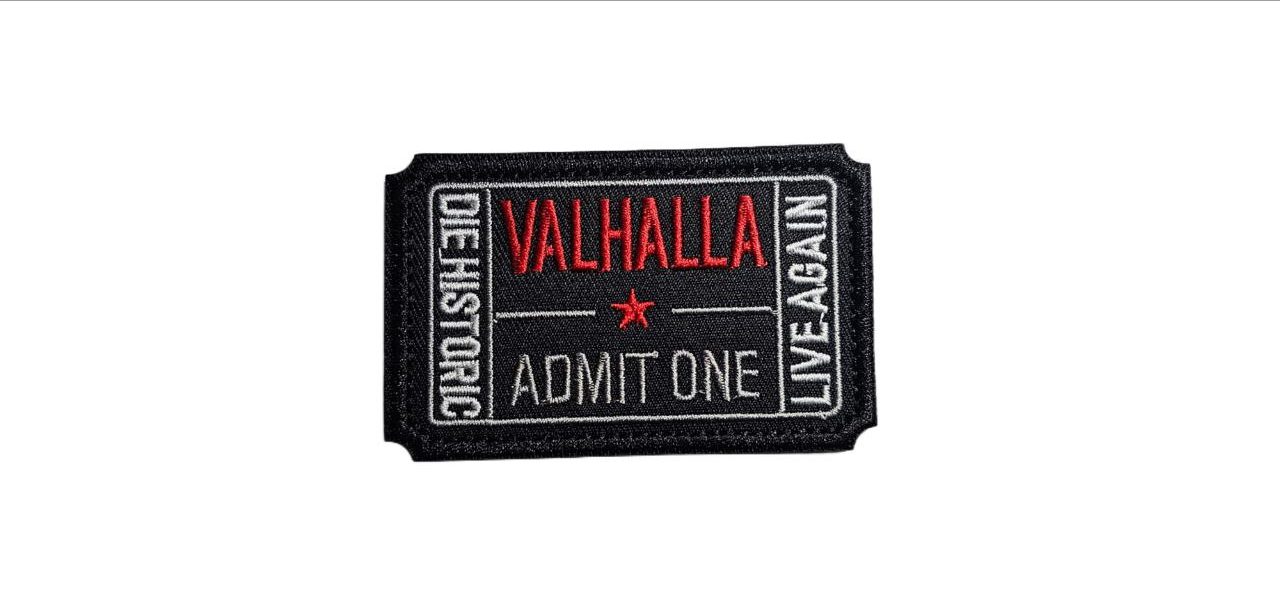 PARCHE VELCRO TICKET VALHALLA NEGRO PARCHE VELCRO TICKET VALHALLA NEGRO
