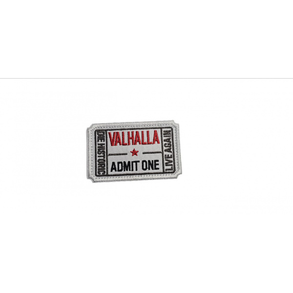 PARCHE VELCRO TICKET VALHALLA BLANCO