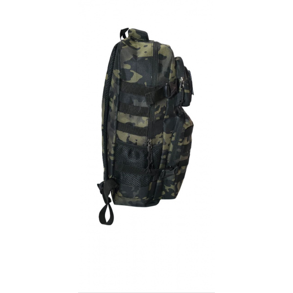 MOCHILA CAMUFLAJE NEGRO 25 LITROS lateral