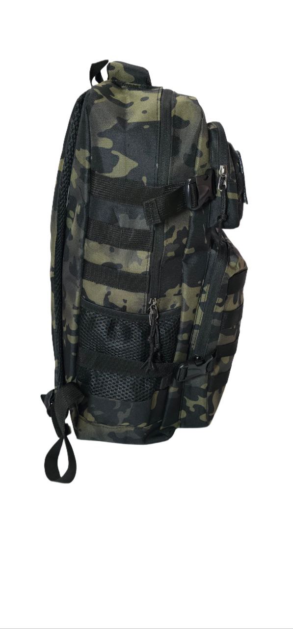 MOCHILA CAMUFLAJE NEGRO 25 LITROS lateral MOCHILA CAMUFLAJE NEGRO 25 LITROS lateral