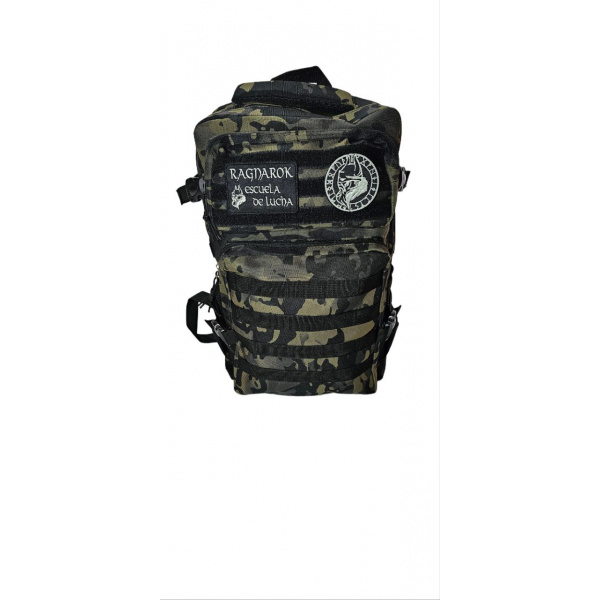 MOCHILA CAMUFLAJE NEGRO 25 LITROS delantera